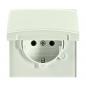 Preview: B+J Allwetter IP44 Steckdose + Abdeckrahmen Set Cremeweiss 2101-32 / 20EUGK-32-101