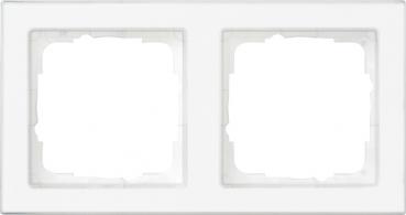 Gira Abdeckrahmen 2f durchgängig beschr. Gira E2 Klar/Reinweiß 071222