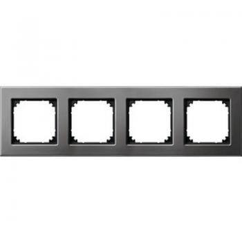 Merten M-PLAN-Metallrahmen, 4fach, Rhodiumgrau 475414