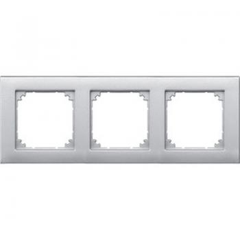 Merten M-PLAN II-Rahmen, 3fach, bündiger Einbau, aluminium 488360
