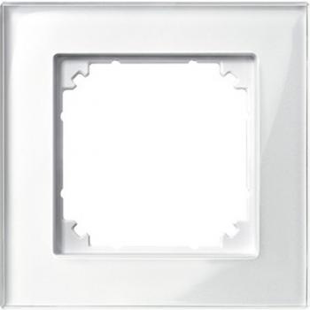 Merten M-PLAN-Echtglasrahmen, 1fach, Brillantweiß 489119