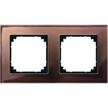 Merten M-PLAN-Echtglasrahmen, 2fach, Mahagonibraun 489215