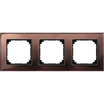 Merten M-PLAN-Echtglasrahmen, 3fach, Mahagonibraun 489315