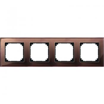 Merten M-PLAN-Echtglasrahmen, 4fach, Mahagonibraun 489415