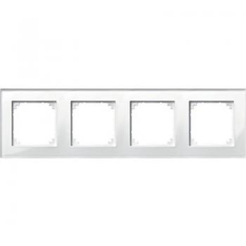 Merten M-PLAN-Echtglasrahmen, 4fach, Brillantweiß 489419