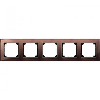 Merten M-PLAN-Echtglasrahmen, 5fach, Mahagonibraun 489515