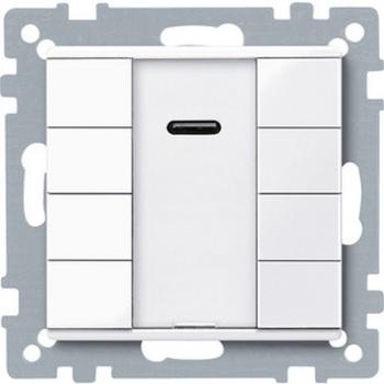 Merten Taster 4fach plus mit IR-Empf_nger, aktivwei§ gl_nzend, System M 617525