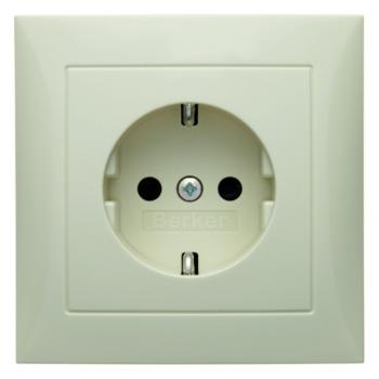 Berker S.1 Steckdose mit Abdeckplatte und Kinderschutz wei§, gl_nzend 47228982