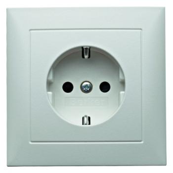 Berker S.1 Steckdose mit Abdeckplatte und Kinderschutz polarwei§, matt 47229909