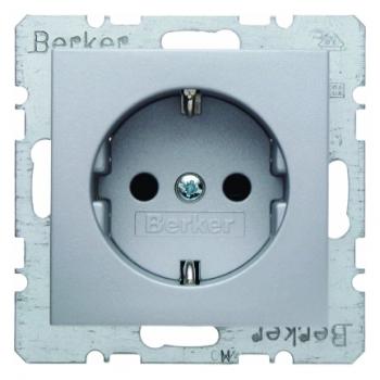 Berker B.3 / B.7 Steckdose mit Kinderschutz alu matt 47231404