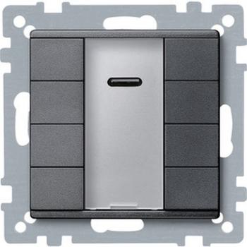 Merten Taster 4fach plus mit IR-Empf_nger, anthrazit, System M 627914