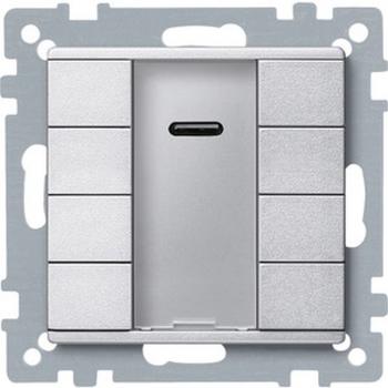 Merten Taster 4fach plus mit IR-Empf_nger, aluminium, System M 627960