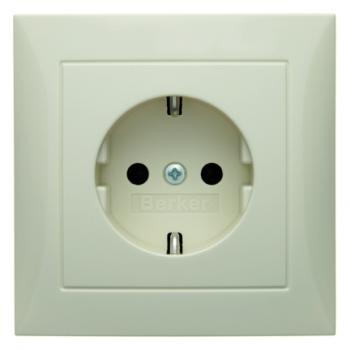 Berker S.1 Steckdose mit Abdeckplatte wei§, gl_nzend 47428982