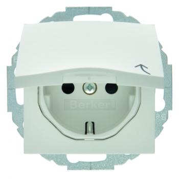 Berker S.1 Steckdose mit Klappdeckel und Kinderschutz polarwei§, matt 47441909
