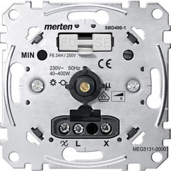 Merten Drehdimmer-Einsatz mit Druck-Ausschalter, 40-400 W MEG5131-0000