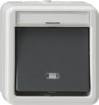 Gira IP44 WG Wippschalter Aus 3pol Aufputz Grau 010330