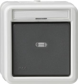 Gira IP44 WD Wippschalter Kreuz Aufputz Grau 010731