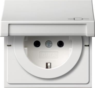 Gira Fl_chenschalter Steckdose mit Klappdeckel Reinwei§ 0454112