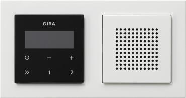 Gira Unterputz Radio RDS mit E2 Rahmen Gira E2 Wei§ Reinwei§ 049572