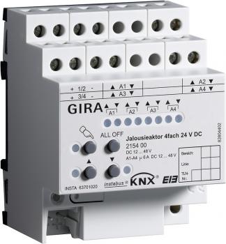 Gira Jalousieaktor 4fach 24V DC KNX EIB REG 215400
