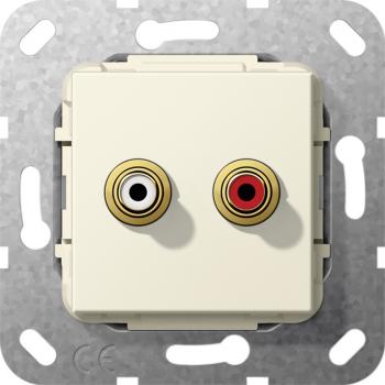 Gira Cinch Audio Gender Changer Einsatz Cremewei§ 563101
