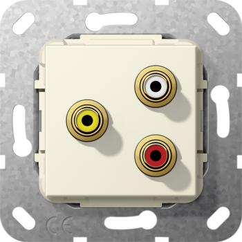 Gira Cinch Audio, Composite Gender Changer Einsatz Cremewei§ 563601