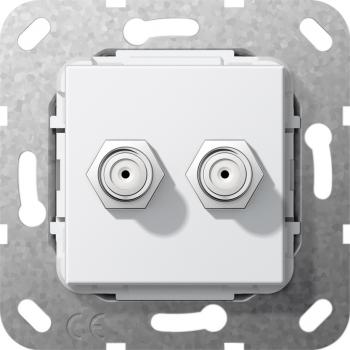 Gira SAT F Buchse 2fach Gender Changer Einsatz Reinwei§ 565103