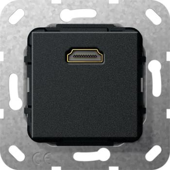 Gira HDMI Kabelpeitsche Einsatz Schwarz matt 567010