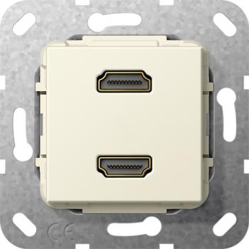 Gira HDMI 2fach Gender Changer Einsatz Cremewei§ 567101