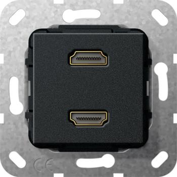 Gira HDMI 2fach Gender Changer Einsatz Schwarz matt 567110