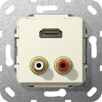 Gira HDMI, Cinch Audio Kabelpeitsche Einsatz Cremewei§ 567401