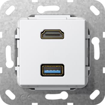 Gira HDMI, USB 3.0 A Kabelpeitsche Einsatz Reinwei§ 567903