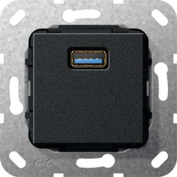 Gira USB 3.0 A Kabelpeitsche Einsatz Schwarz matt 568310