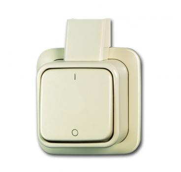 B+J Busch-Duro 2000® AP Wippschalter (Wechselschalter), 2-polig, weiß 2601/2 AP
