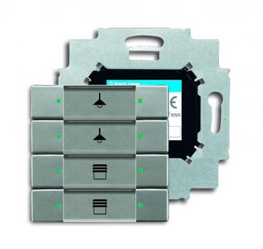 B+J  UP-Sensoren solo¨, Tastsensor, 4-fach mit Busankoppler, graumetallic 6127/01-803