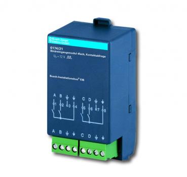 B+J Busch-Installationsbus¨ KNX, AP-Aktoren, Bin_reingangsmodul, 4-fach, Kontaktabfrage,  6174/21