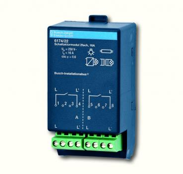 B+J Busch-Installationsbus¨ KNX, AP-Aktoren, Schaltaktormodul, 16 A,  6174/22