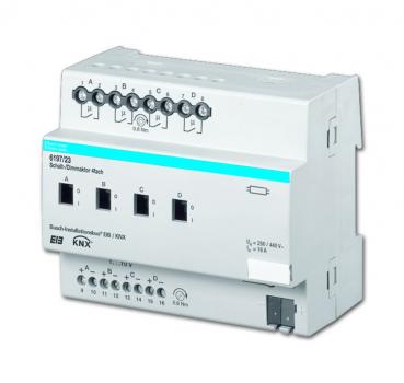 B+J Busch-Installationsbus¨ KNX, REG-Aktoren, Schalt-/Dimmaktor, 4-fach,  6197/23