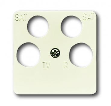 B+J Busch-Duro 2000¨ SI, Abdeckung 4-Loch Antennendosen wei§ 1743/10-04-212