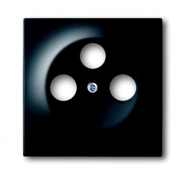 B+J impuls, Abdeckung fŸr Antennensteckdosen mit 3 AnschlŸssen, schwarz matt 1743-03-775