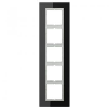 Jung LS plus Rahmen 5fach Glas Schwarz LSP985GLSW
