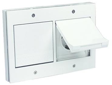 Gira TX44 Doppel-Steckdose mit Klappdeckel und Rahmen reinweiss 2x445466/021266