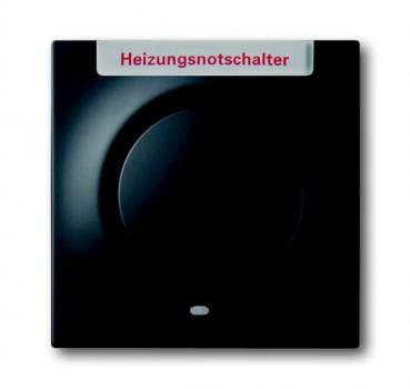 B+J impuls, Kappen, Abdeckung mit Aufdruck ""Heizung-Notschalter"", schwarz matt 1789 H-775-101""