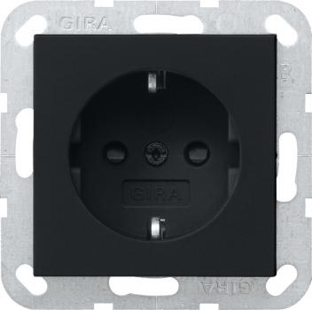 Gira System 55 Steckdose mit KS Schwarz matt 0453005