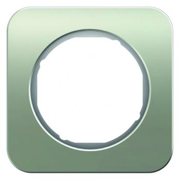 Berker R.1 Rahmen 1-Fach Edelstahl/polarwei§ 10112114