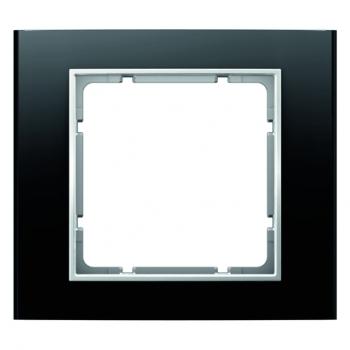 Berker B.3 Rahmen 1-Fach Alu,schwarz/polarwei§ 10113025