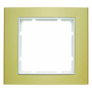 Berker B.3 Rahmen 1-Fach Alu, gold/polarwei§ 10113046