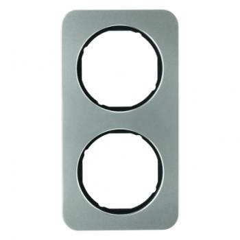 Berker R.1 Rahmen 2-Fach Edelstahl/schwarz 10122104