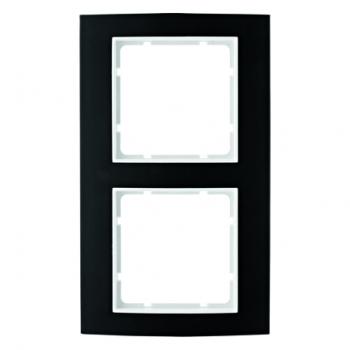 Berker B.3 Rahmen 2-Fach Alu,schwarz/polarwei§ 10123025