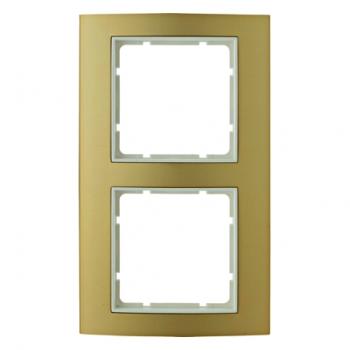 Berker B.3 Rahmen 2-Fach Alu, gold/polarwei§ 10123046